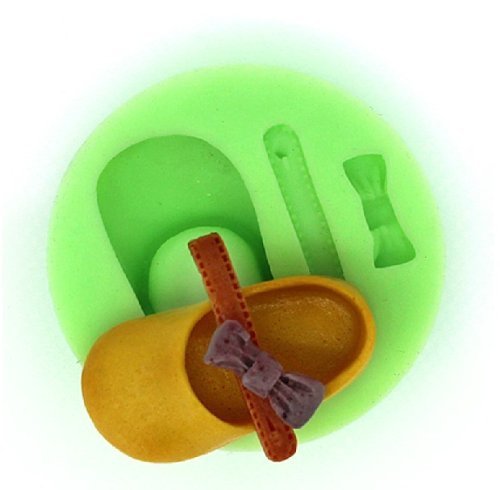 Wholeport Shoes and Bowknot Fondant Mold Silicone Resin Clay Molds Jewelry Molds Candy Mold Cake Decoration Tool