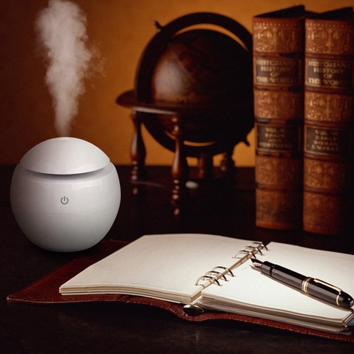 USB Essential Oil Aroma Diffuser Ultrasonic Air Humidifier Vaporiser Purifier - Brown Wooden Grain