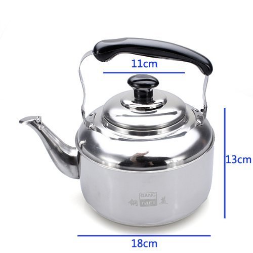 Water & Wood 3L Stainless Steel Tea Hot Water Kettle With Sound Silver Home Kitchen House Pot N2