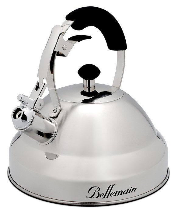 Extra Sturdy Surgical Stainless Steel 2.75 Quart Bellemain Whistling Kettle with Aluminum Layered Bottom