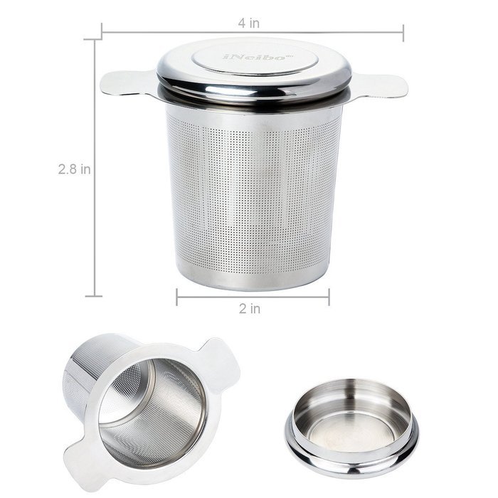 iNeibo Tea Infuser - Perfect for Single Cup of Extra Fine Loose Leaf Tea - Brew-in-Mug Strainer Steeper instead... N3