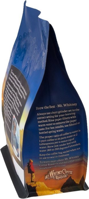 Mt. Whitney,12 oz, USDA Certified Organic Peru, Swiss Water Process Decaf, Ground, Medium Roast, Packed in Nitrogen... N4