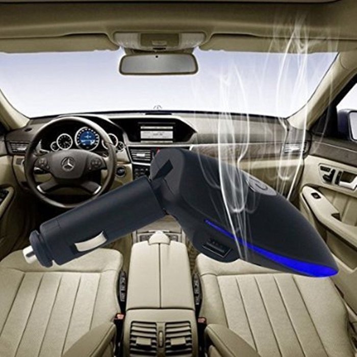 Kevenanna Car air Freshener ,Car Ionic Air Purifier with Dual Port USB car Charger Removes Cigarette Smoke, Bacteria... N6