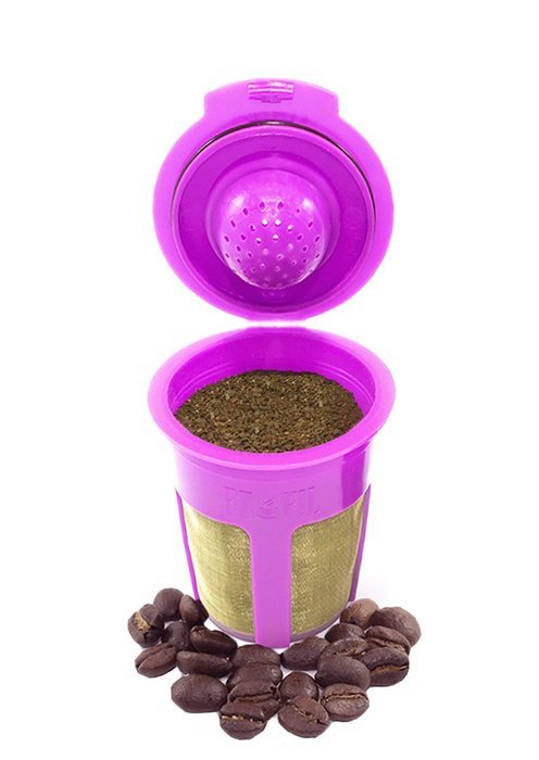 EZ-Fil 2.0 - 4 Refillable and Reusable Gold Mesh K-Cups Coffee Filters Replacement for Keurig 2.0 - K200, K300...