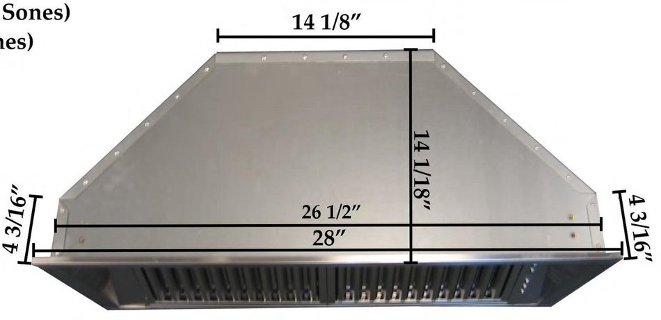 Z Line 695-28-LED Stainless Steel Range Hood Insert, 28-Inch