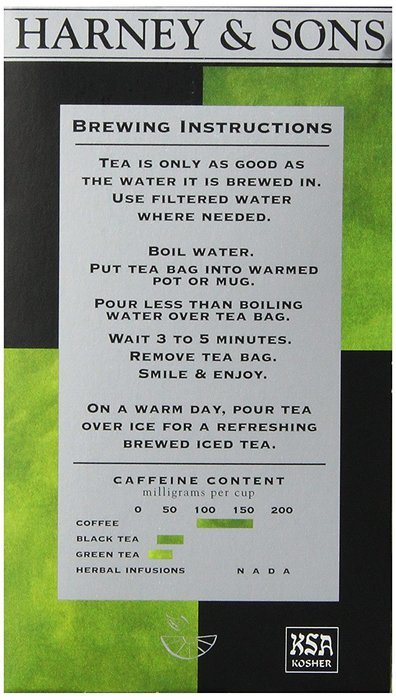 Harney and Sons Organic Green Tea Bags, Citrus and Ginkgo Tea Bags, 20 Count N6