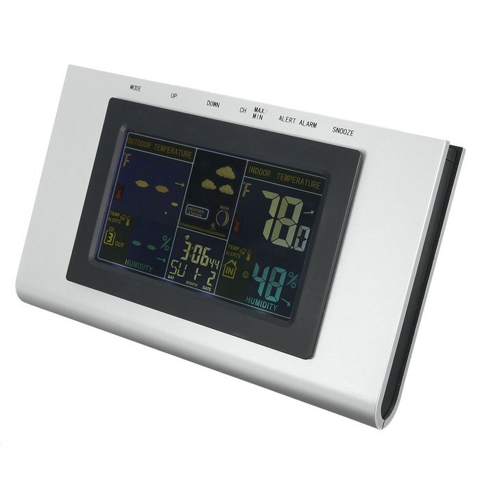 GOCHANGE Wireless Atomic Digital Color Forecast Station/Humidity Monitor/ Hygrometer with Calendar, Alarm Clock... N5