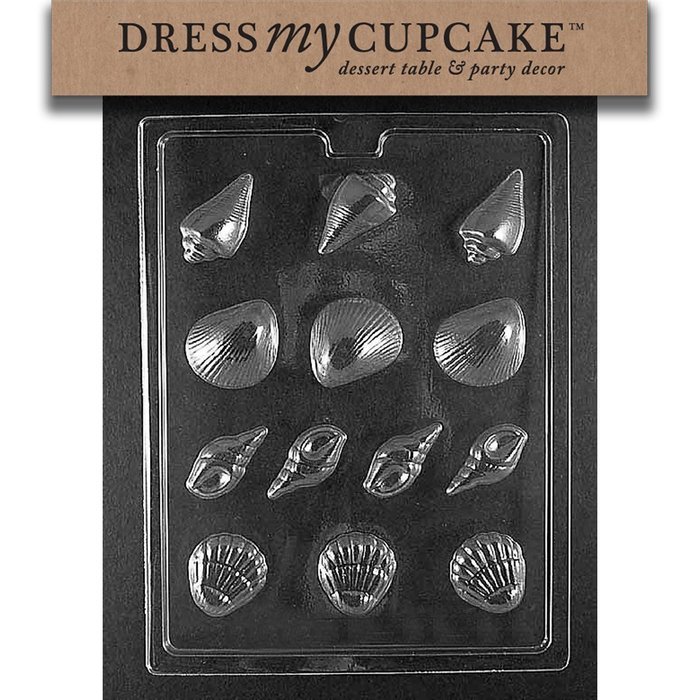 Dress My Cupcake Chocolate Candy Mold, Seashell Assortment, Nautical