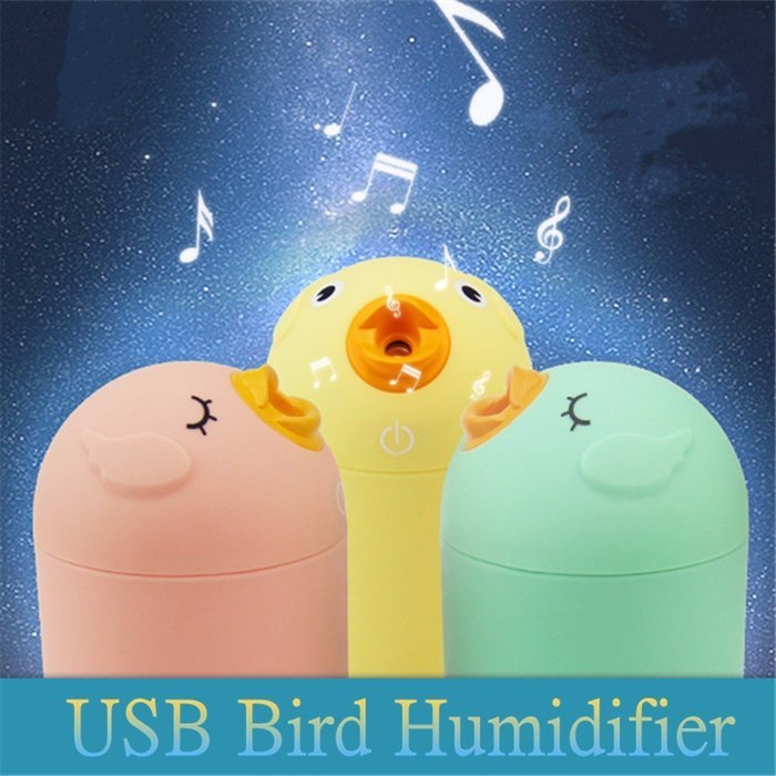 KING DO WAY USB Mini Bird Shape Ultrasonic Humidifier Air Mist Maker Purifier for Home Office SPA Bedroom Yellow N9