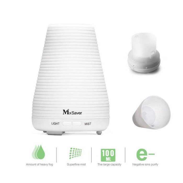 Essential Oil Diffuser, Mxsaver Portable Aroma Therapy 100ML Humidifier with 7 Color LED Lights N4