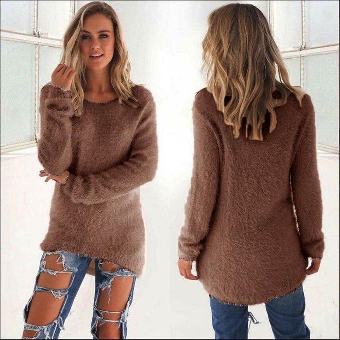 Fashion Sweaters,Morecome Womens Casual Solid Long Sleeve Jumper Sweaters Blouse N4
