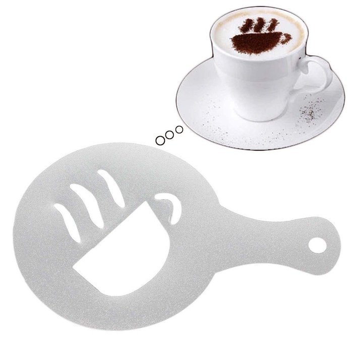 VANKER 16Pcs Latte Art Cappuccino Coffee Barista Stencils DIY Decoration Tool