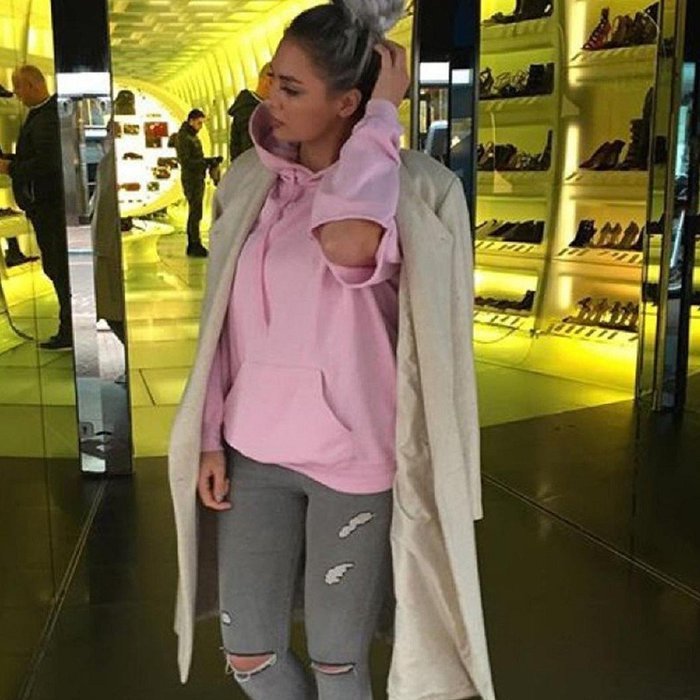 Hoodie Sweatshirt,Morecome Womens Loose Casual Long Sleeve Hoodie Jumper Pullover Coat (S, Blue) N3