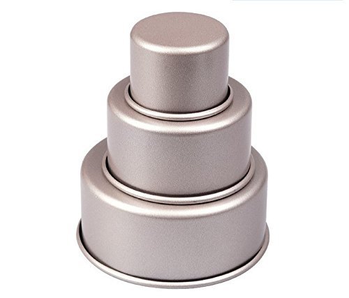 Astra Gourmet Professional Nonstick Bakeware 3-Piece Mini Round Cake Pan Set, Chanpagne Gold N2