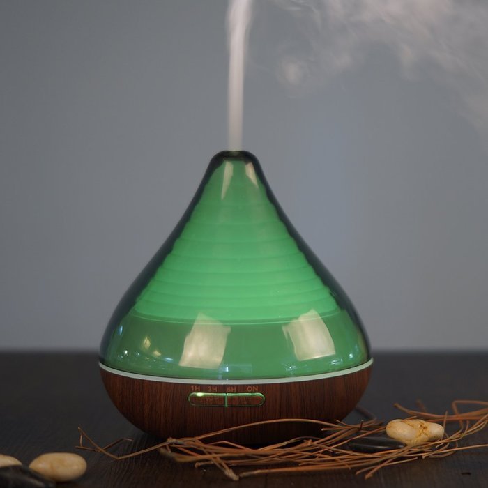 YJY 300mL Wood Grain Aromatherapy Essential Oil Diffuser, Magic Colorful LED Night Light, USB Silent Ultrasonic... N4