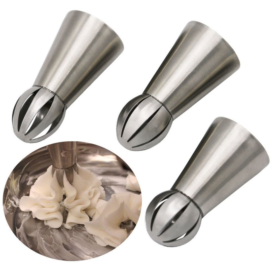 3PCS/Set Russian Piping Tips, SOOKOO Sphere Ball Tips Russian Icing Piping Nozzles Pastry Cake Fondant Cupcake...