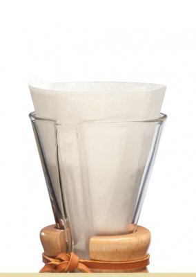 Chemex Coffee Filters - 100 Chemex Bonded Unfolded 13 inch Filter Paper Half-Moon Circles FP-2