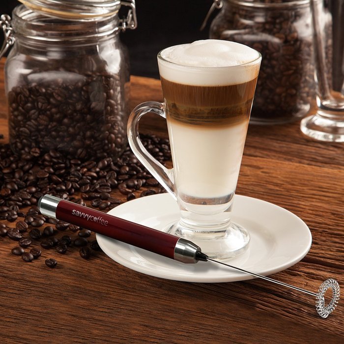 Savvy Coffee Handheld Milk Frother Wand with Stand N2