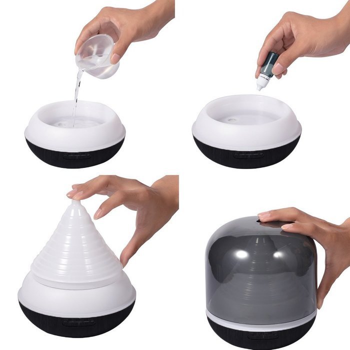 Top Home Dec Transparent Ultrasonic Aromatherapy Essential Oil Diffusers 300ml Cool Mist Transparent Humidifier... N5