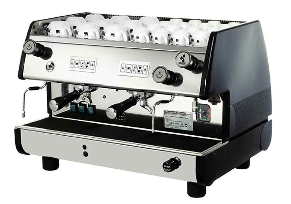 La Pavoni BAR-T 2V-B Commercial 2 Group 14L Boiler Volumetric Espresso Machine, Black Side Panels, Chrome Plated...