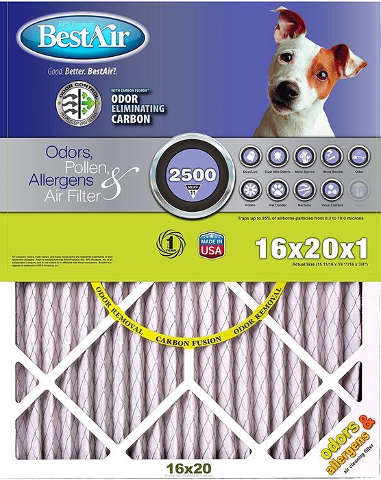 BestAir PF1620-1 Carbon Infused Pet Filter 16x20x1 N2