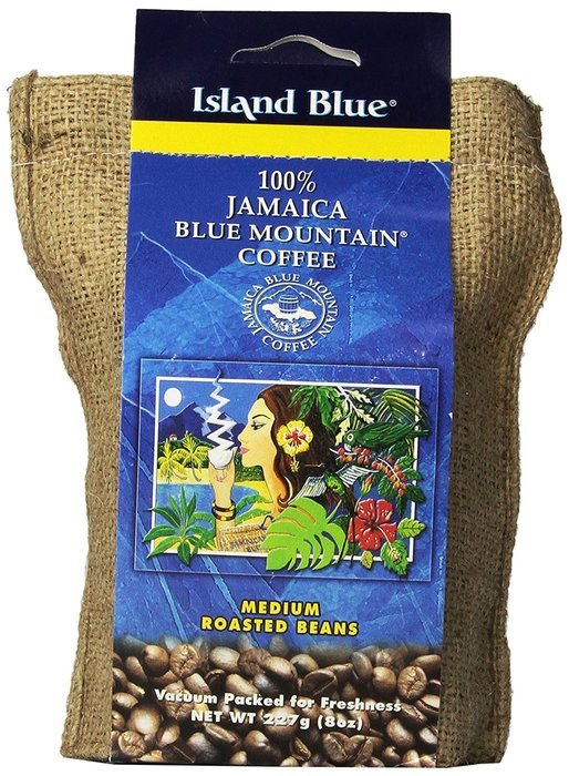 Island Blue 100% Jamaica Blue Mountain Whole Beans Coffee (16oz) N4