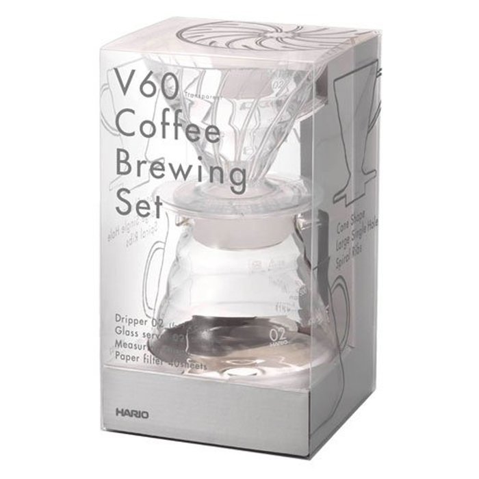 Hario V60 Series - Clear Drip Coffee Brewing Set & 100 Extra Filters (140 total)