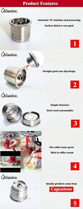 capsulone illy coffee maker Stainless steel Refillable capsule cafe machine gift