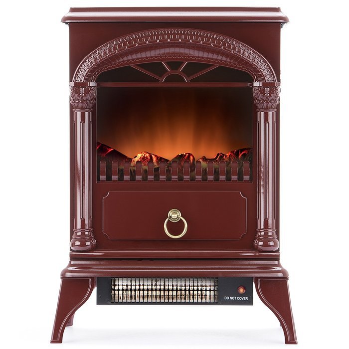 Hamilton 22-inch Portable Free Standing 1500W Electric Fireplace Stove with Realistic Fire and Vintage Logs -... N9