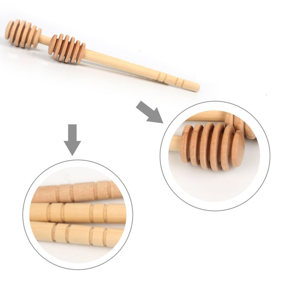 YIYATOO 20pcs Portable Mini Jam Honey Dipper Stirring Rod Wooden Muddler Honey Stick (Style 1)