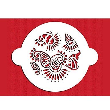 Sher FOUR-C Cake Top Stencil Cake Design Tools ,Cookie And Coffee Stencils, Cupcake DecorationTemplate Mold