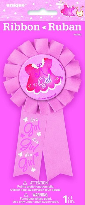 Cardboard Pink Clothesline Girl Baby Shower Cake Bunting Topper N3