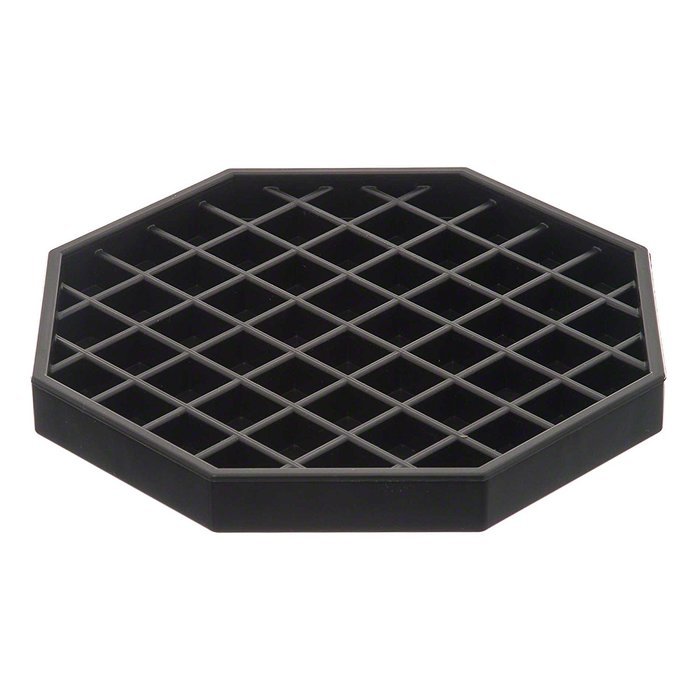 (Set of 2) Octagonal Black Plastic Drip Tray - 6 x 6 Inches N2