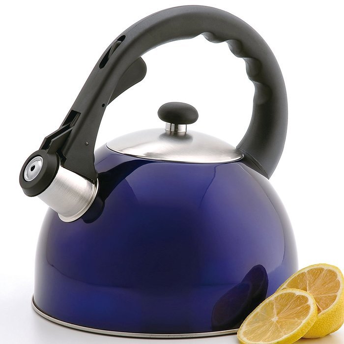 Creative Home Satin Splendor High Quality Stainless Steel 2.8-Quart Whistling Tea Kettle, Chartreuse N7