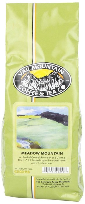 Vail Mountain Coffee & Tea Meadow Mountain Blend Ground Coffee, 12 Ounce Bag N7
