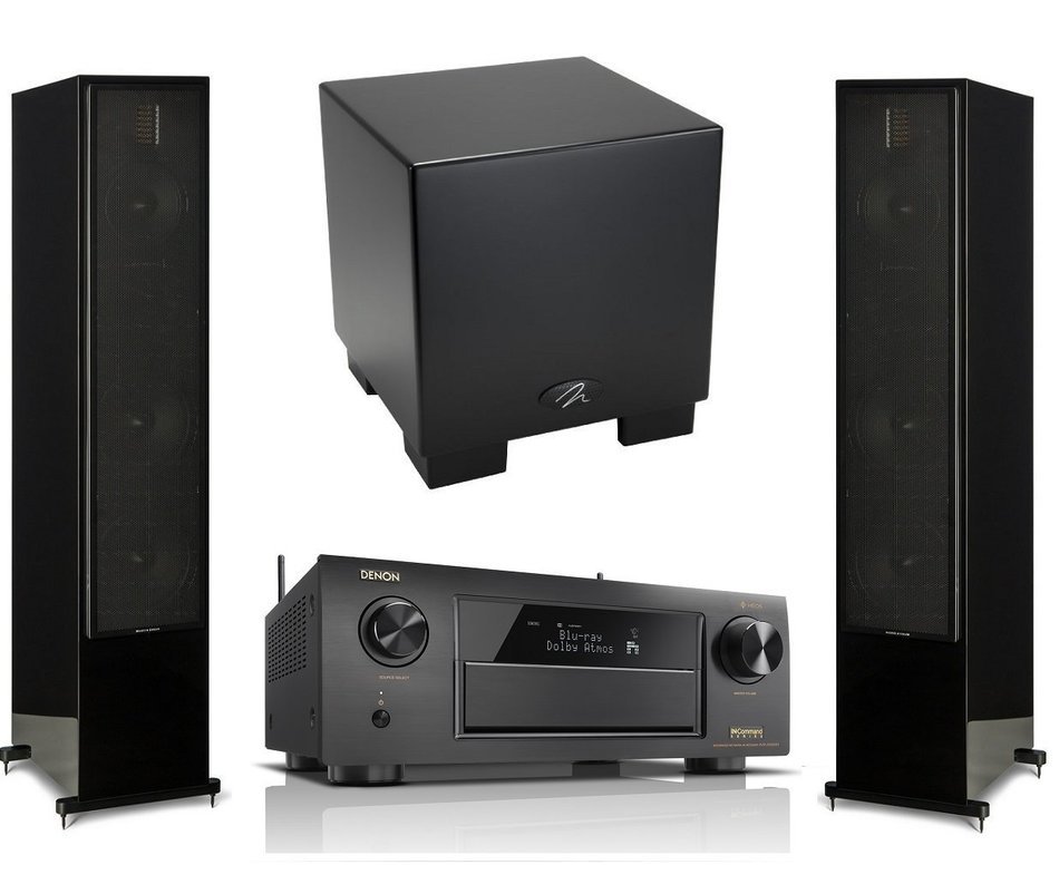 Martin Logan Motion 60XT Black Floorstanding Speakers with Dynamo 700W Subwoofer and Denon AVR-X6300H A/V Receiver