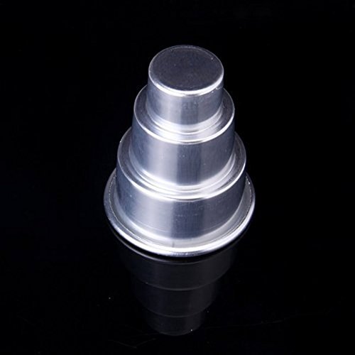 Tinksky Round Cake Pans Tart Cupcake Mold Pudding Mould Baking Tool (Silver)