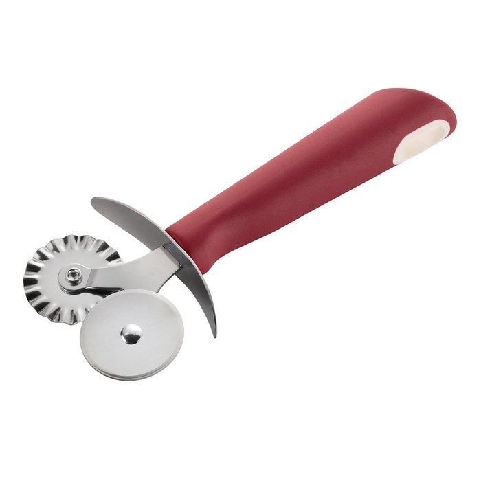 Cake Boss Stainless Steel Tools and Gadgets Double Pastry Wheel, Red N2