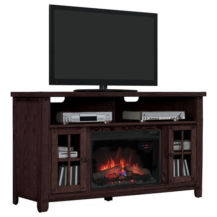 ClassicFlame 26MM9740-O128 Dakota TV Stand for TVs up to 65", Carmel Oak (Electric Fireplace Insert sold separately)