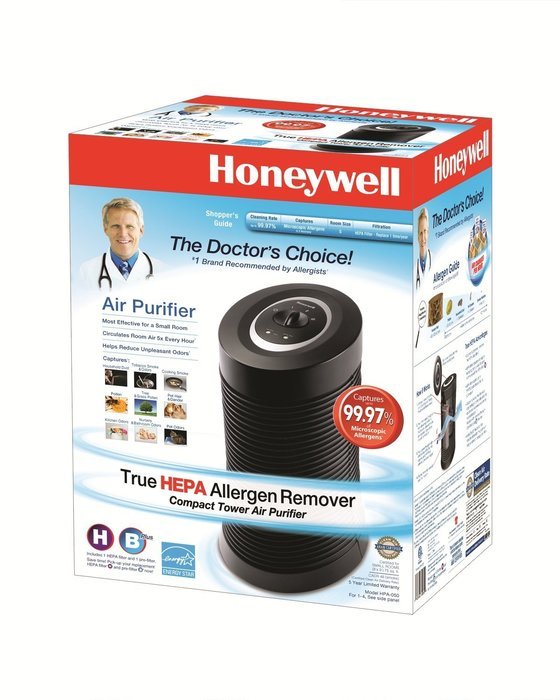 Honeywell Black True HEPA Compact Tower Allergen Remover, HPA-050