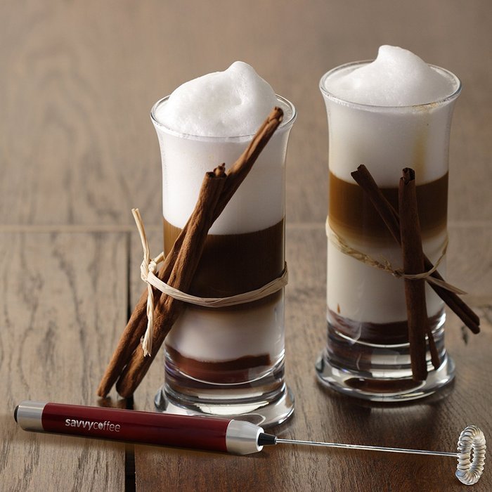 Savvy Coffee Handheld Milk Frother Wand with Stand N3