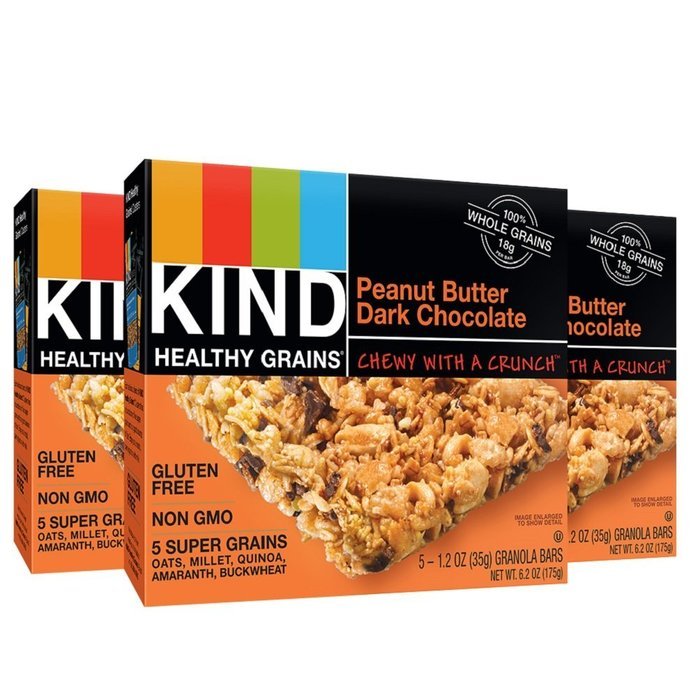 KIND Healthy Grains Granola Bars, Peanut Butter Dark Chocolate, 6.2 Ounce (Pack Of 3) N6