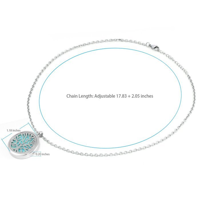 Essential Oil Diffuser Necklace, GerTong Hypo-Allergenic Premium 316L Stainless Steel Aromatherapy Diffuser Locket... N13