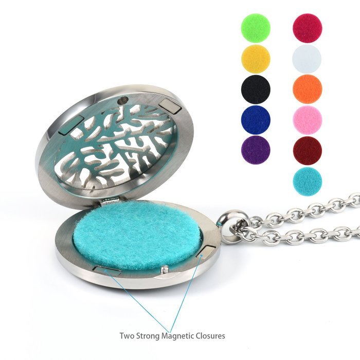 Essential Oil Diffuser Necklace, GerTong Hypo-Allergenic Premium 316L Stainless Steel Aromatherapy Diffuser Locket... N14