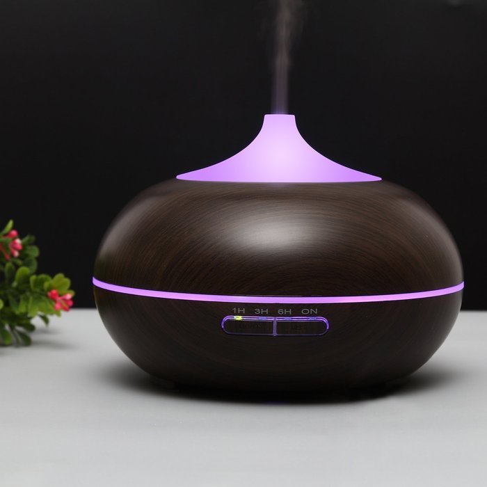 M.E.R.A. Aromatherapy Diffuser 300 ml Dark Wood Grain Ultrasonic Essential Oil Diffuser 7 Changed LED Lights Color... N4
