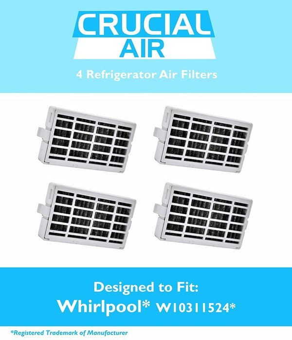 4-pack Refrigerator Air Filters fits Whirlpool Air1 Fresh Flow Compare to Part # W10311524, 2319308 & W10335147...