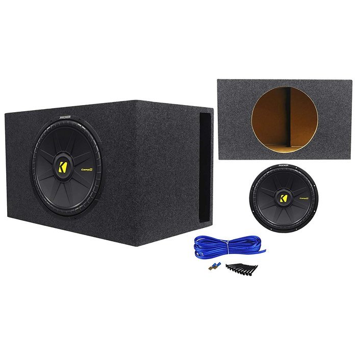 Kicker 40CWD152 CompD 15" 1200 Watt Car Audio Subwoofer+Vented Sub Box Enclosure