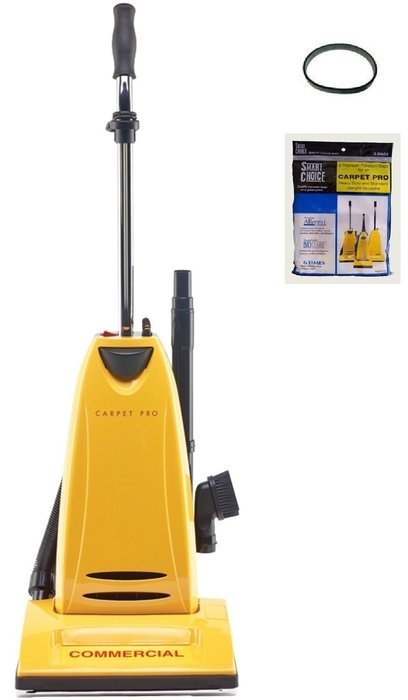 Carpet Pro CPU 2t Commercial Vacuum Cleaner + 3pk Upright Bags + CPU1/CPU2 Belt