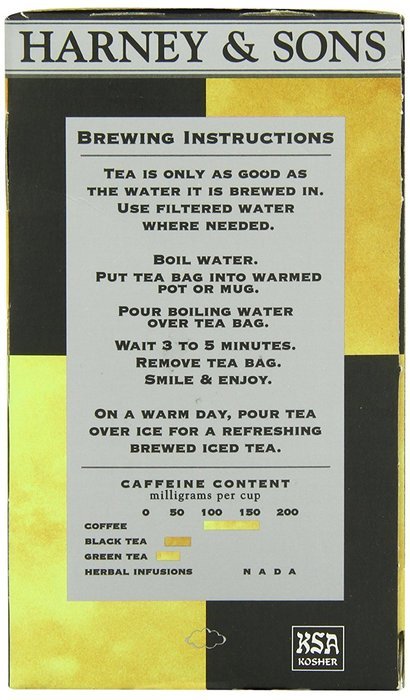 Harney & Sons Black Tea, Organic Earl Grey, 20 Tea Bags N5