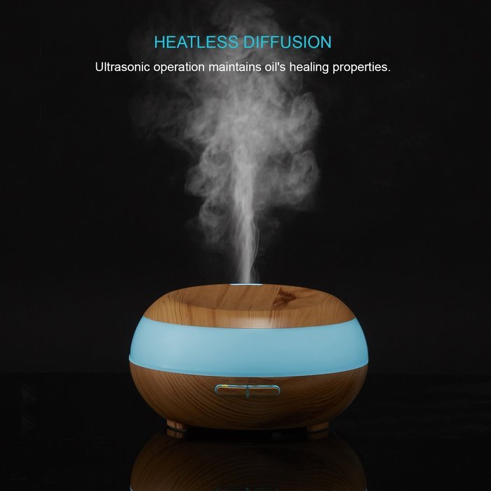 Anypro Aromatherapy Essential Oil Diffuser Ultrasonic Cool Mist Humidifier 300ml Wood Grain N9